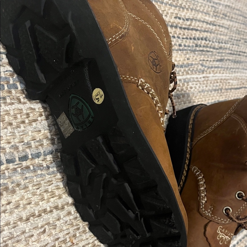 Ariat Brown Lace-Up Ankle Boots - Picture 4 of 6